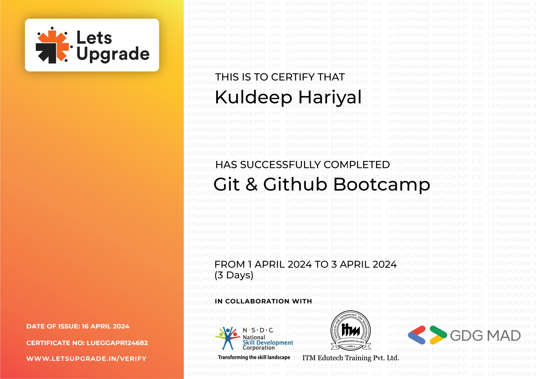 Git-Github certificate